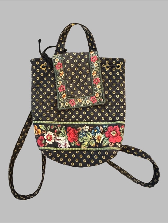 Vera Bradley Handbags - VERA BRADLEY Vintage Quilted Floral Drawstring Backpack Tote